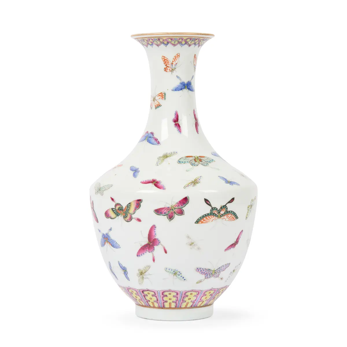CHINESE FAMILLE ROSE 'BUTTERFLY' VASE