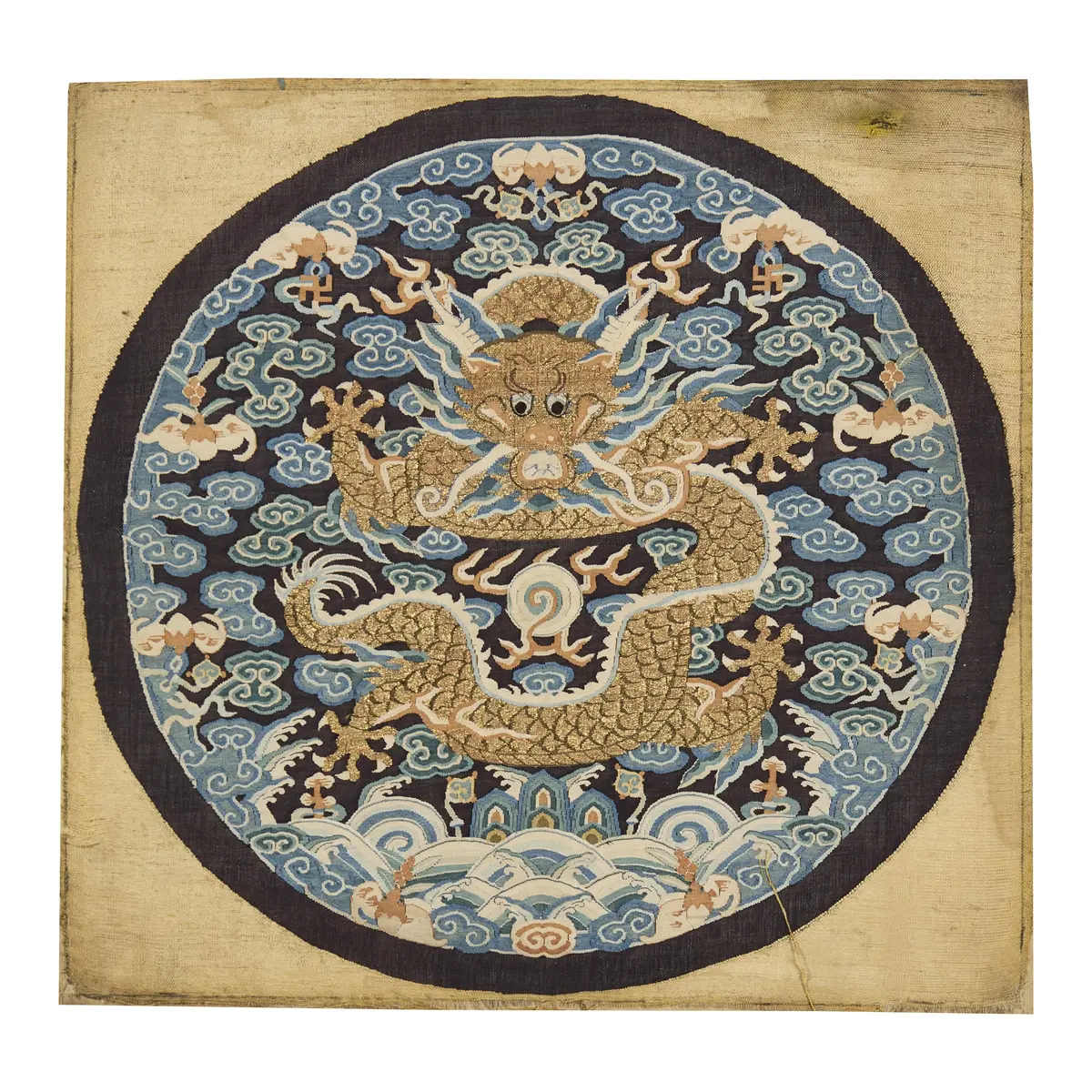 CHINESE KESI 'DRAGON' ROUNDEL