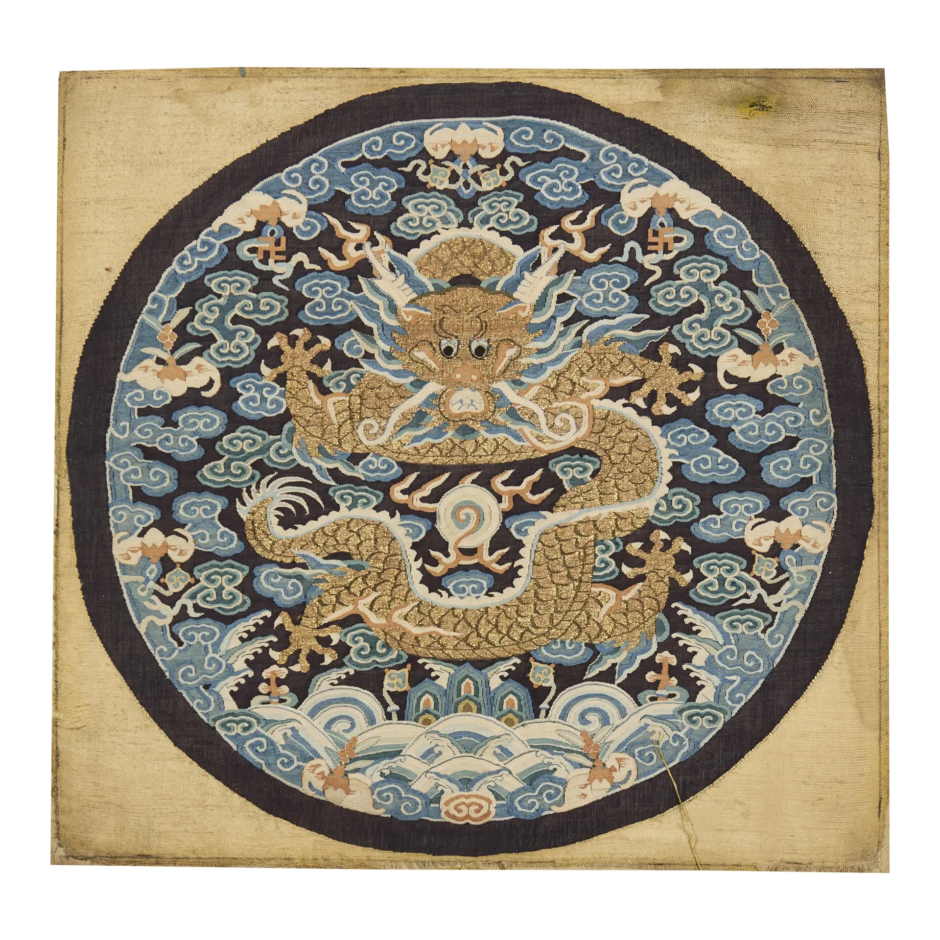 CHINESE KESI 'DRAGON' ROUNDEL