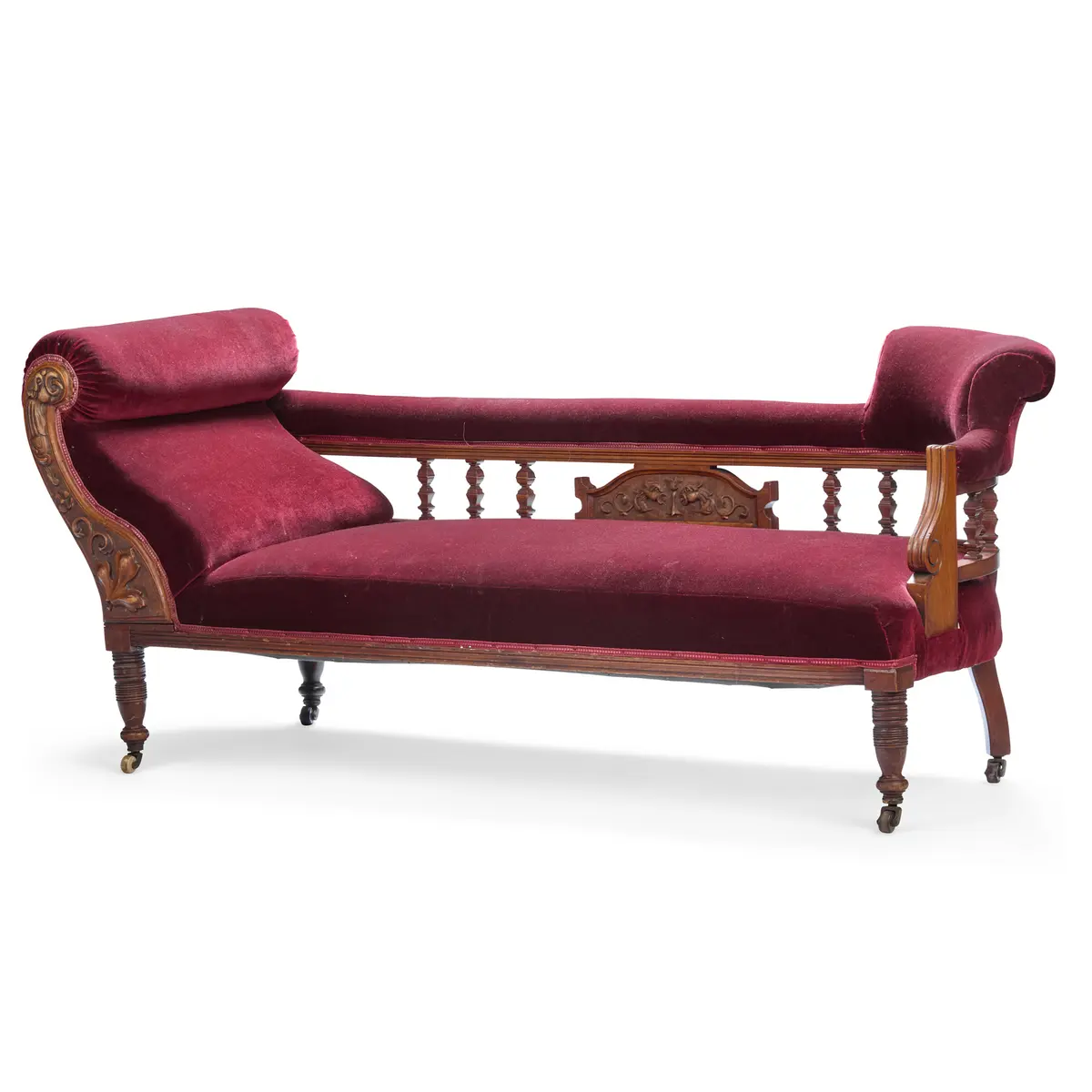 LATE VICTORIAN WALNUT SETTEE