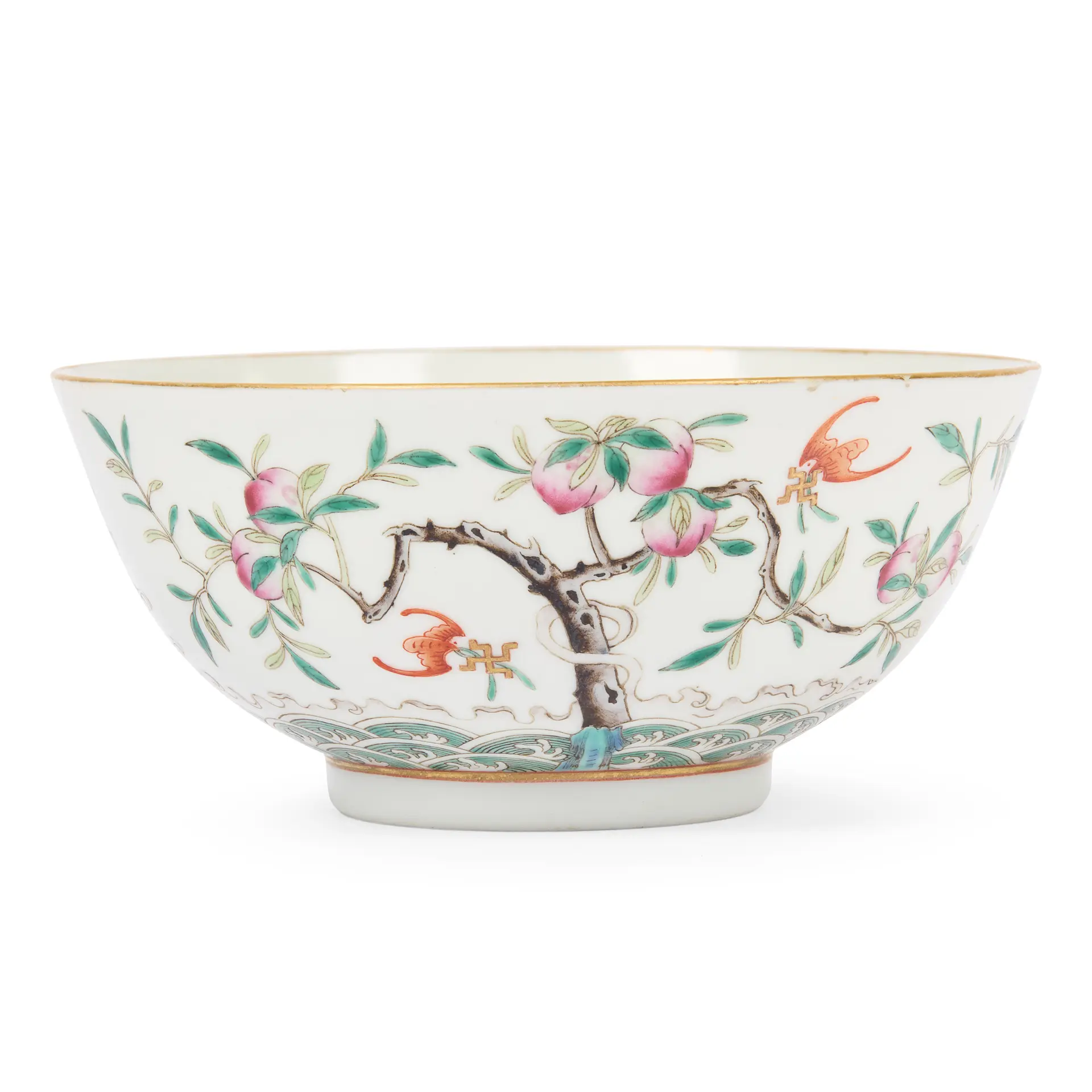 CHINESE FAMILLE ROSE 'SHOU SHAN FU HAI' BOWL