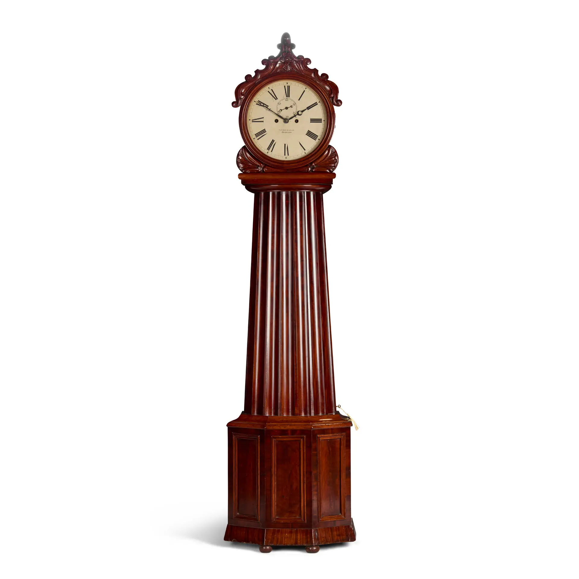 SCOTTISH EARLY VICTORIAN MAHOGANY DRUMHEAD LONGCASE CLOCK, TURNBULL