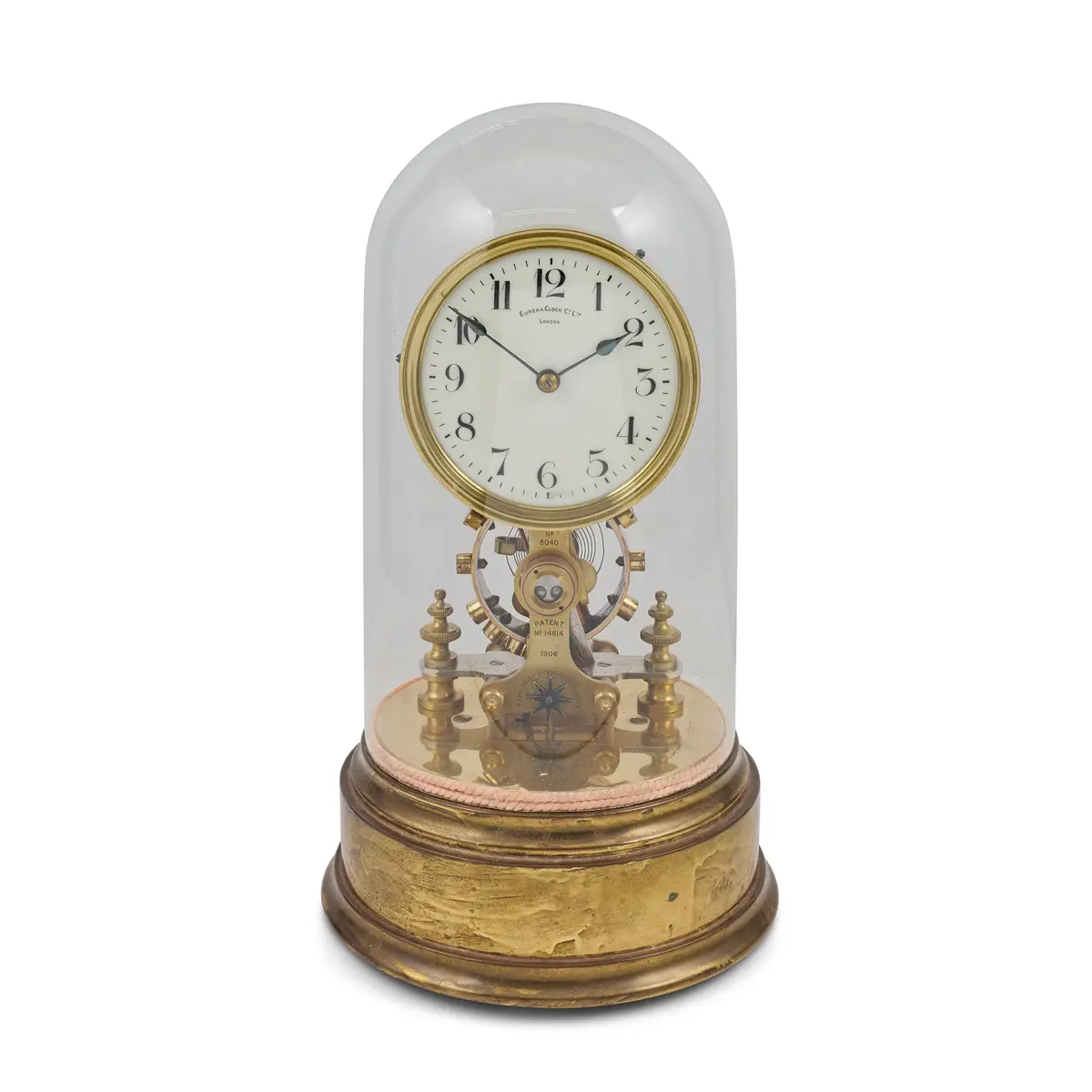 BRASS ELECTRIC CLOCK, EUREKA CLOCK CO LTD, LONDON, NO.8040