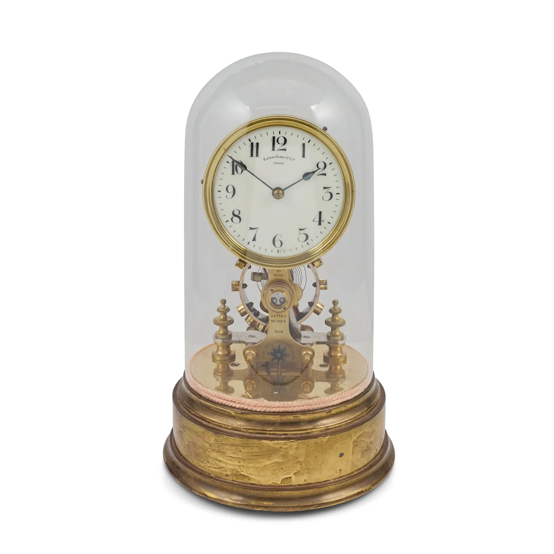 BRASS ELECTRIC CLOCK, EUREKA CLOCK CO LTD, LONDON, NO.8040