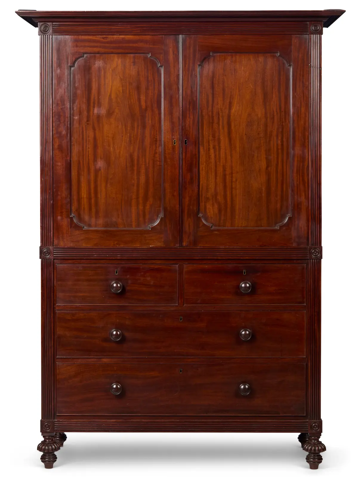 REGENCY MAHOGANY LINEN PRESS, POSSIBLY CHANNEL ISLANDS