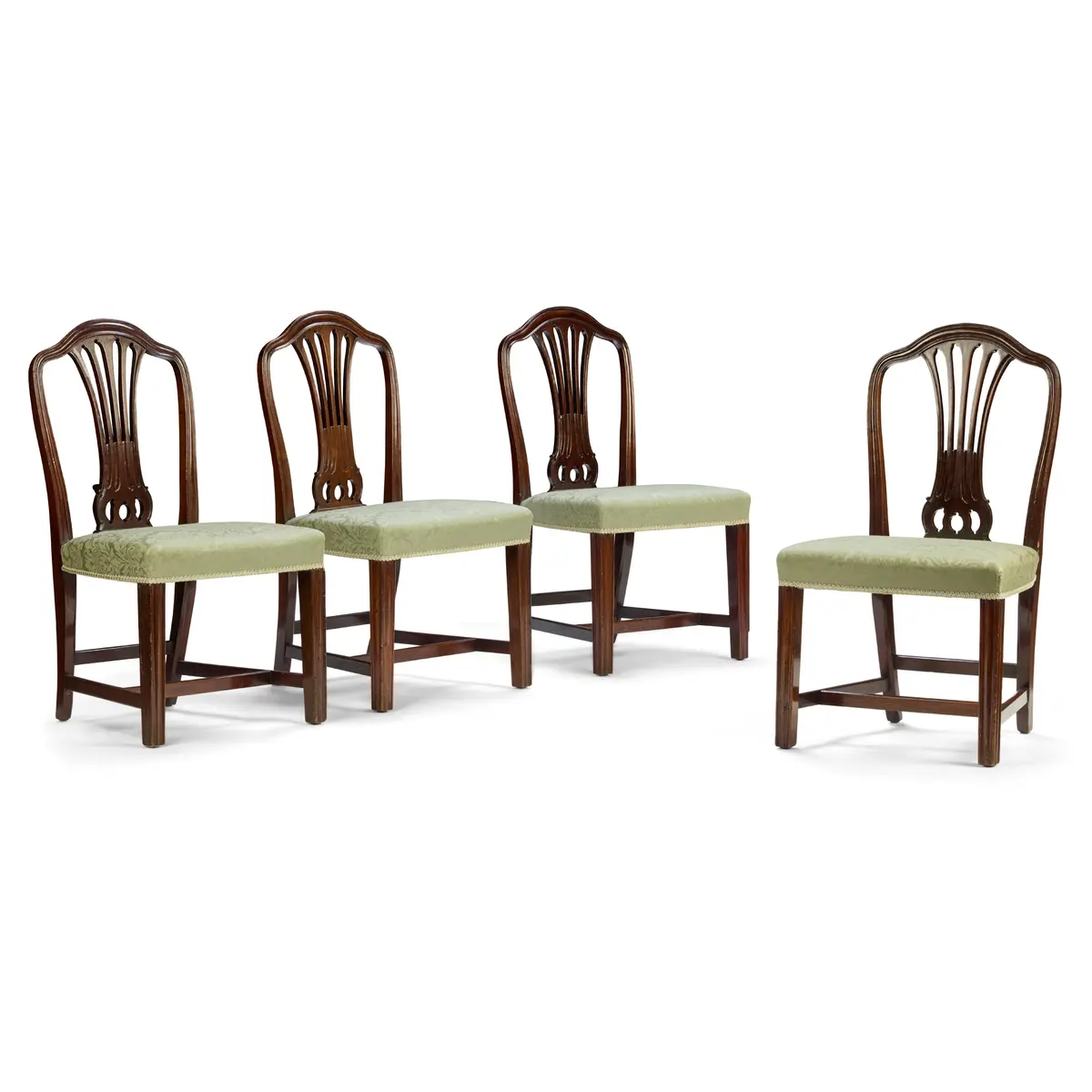 SET OF FOUR GEORGIAN STYLE MAHOGANY DINING CHAIRS