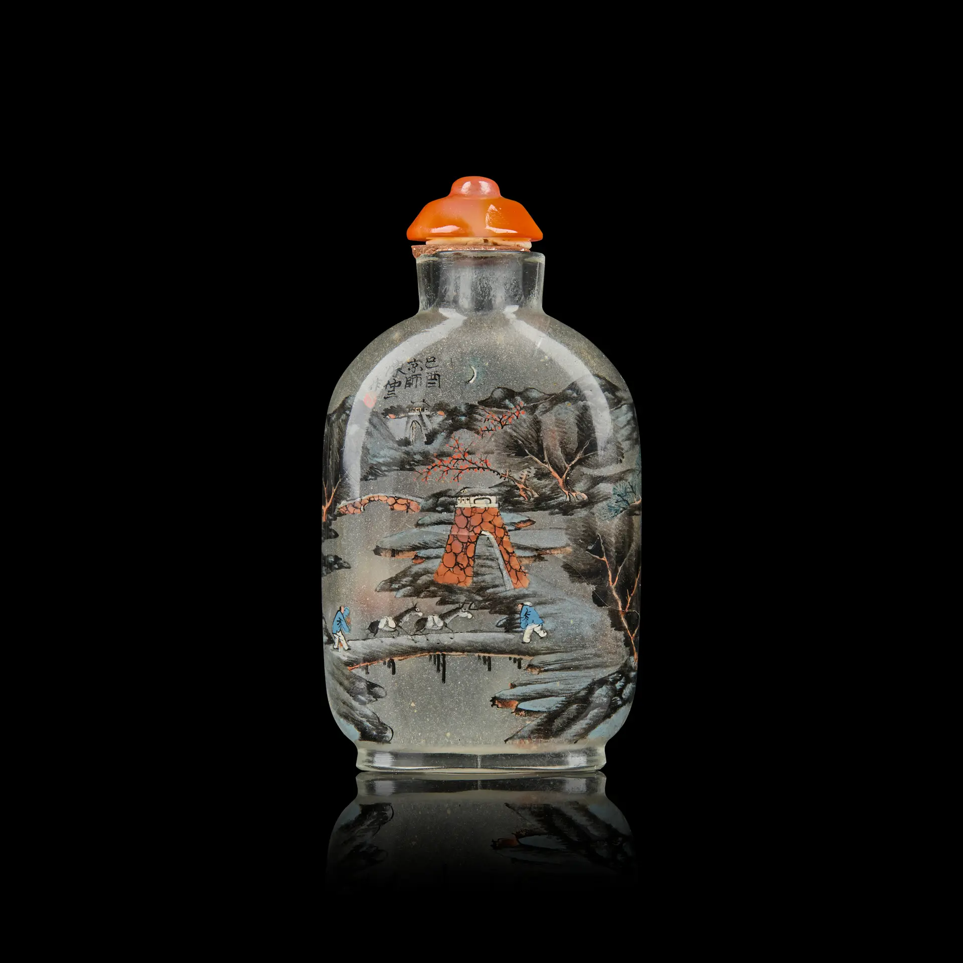 [PRIVATE ENGLISH COLLECTION] CHINESE INSIDE-PAINTED 'LANDSCAPE' GLASS