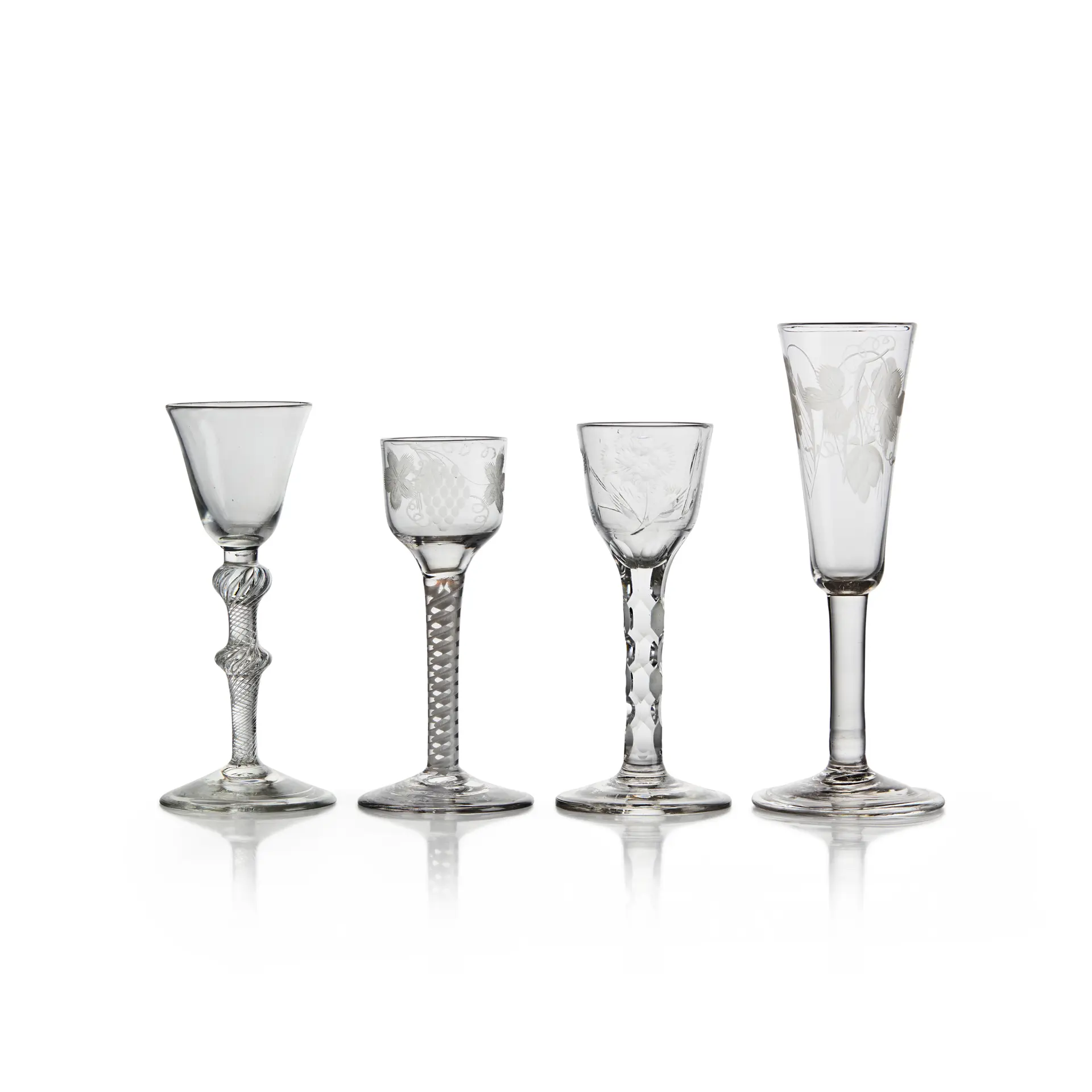 FOUR GEORGIAN DRINKING GLASSES