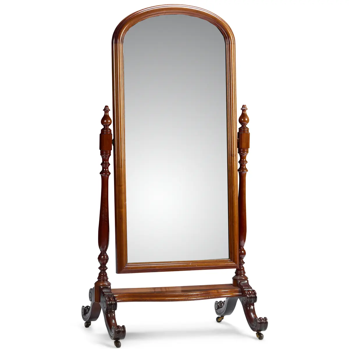 VICTORIAN MAHOGANY CHEVAL MIRROR