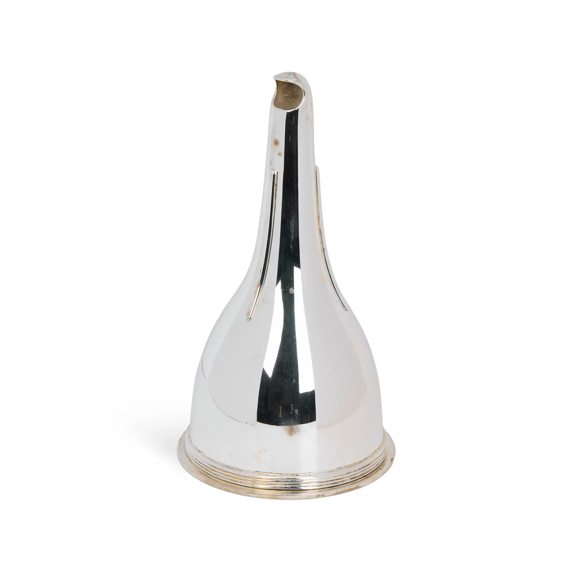 CONTEMPORARY SILVER WINE FUNNEL