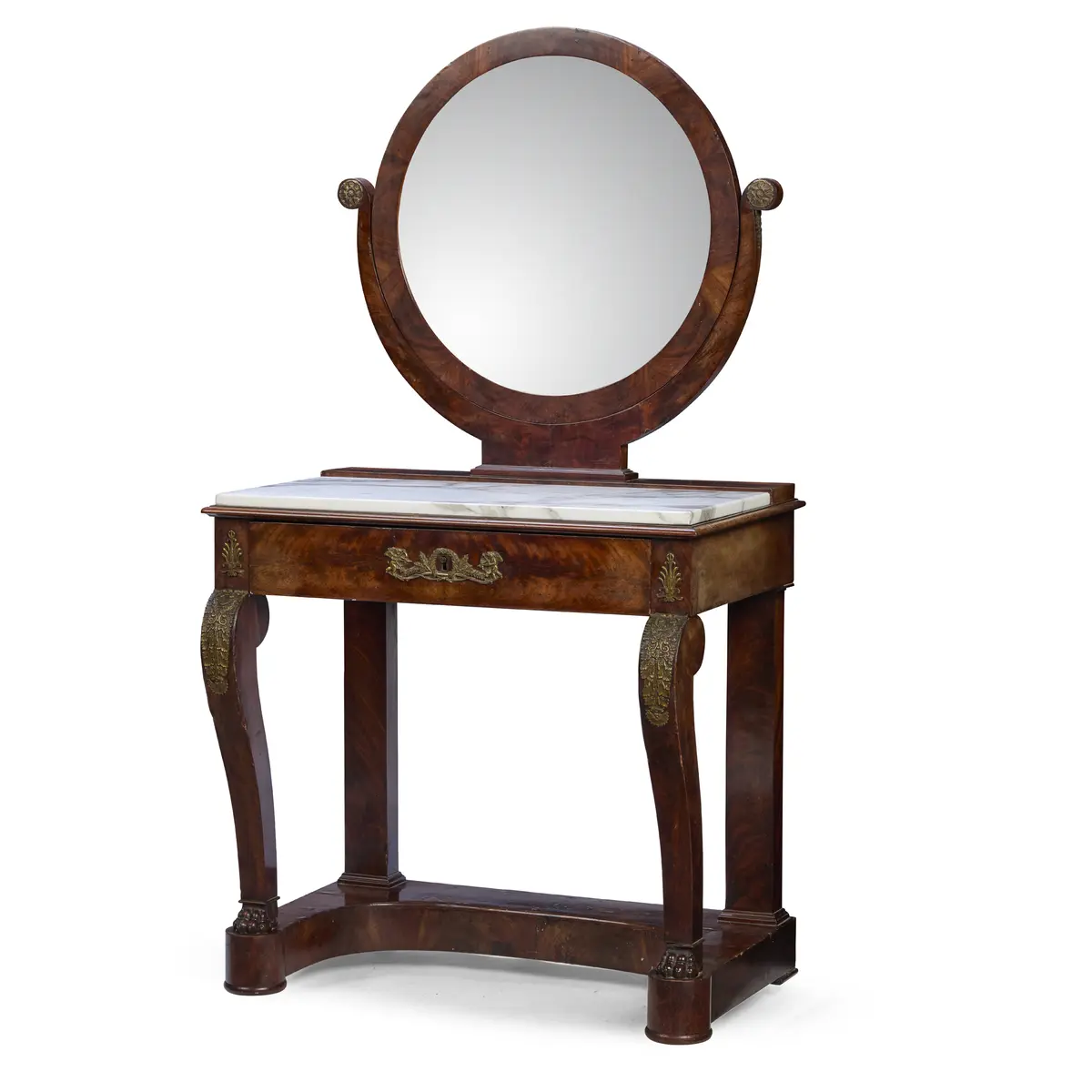 FRENCH EMPIRE STYLE MAHOGANY DRESSING TABLE