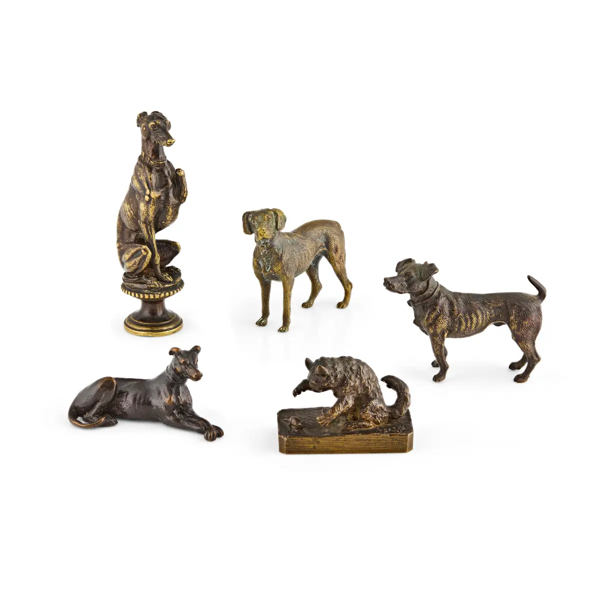 GROUP OF SMALL FRENCH ANIMALIER BRONZES