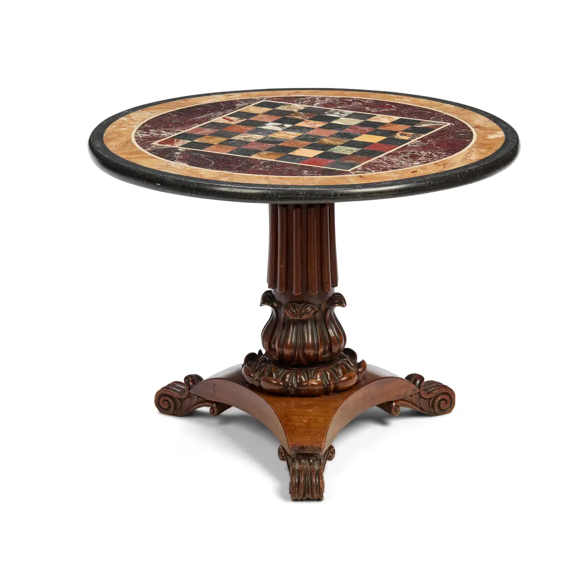 VICTORIAN SPECIMEN MARBLE AND MAHOGANY LOW TABLE