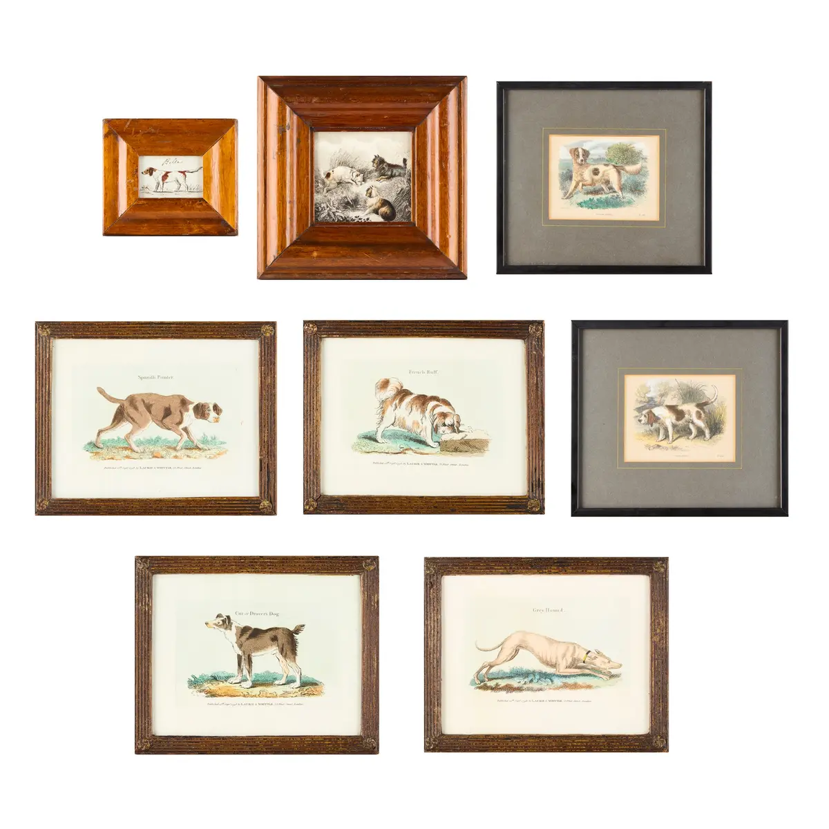 GROUP OF FRAMED PRINTS OF DOGS