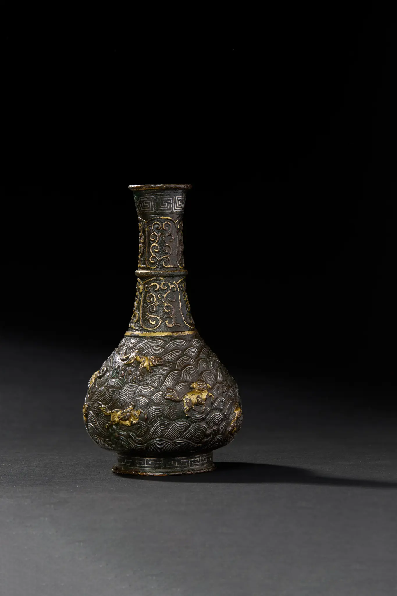 [INCENSE CULTURE] FINELY CAST CHINESE SILVER-INLAID AND GILT-BRONZE