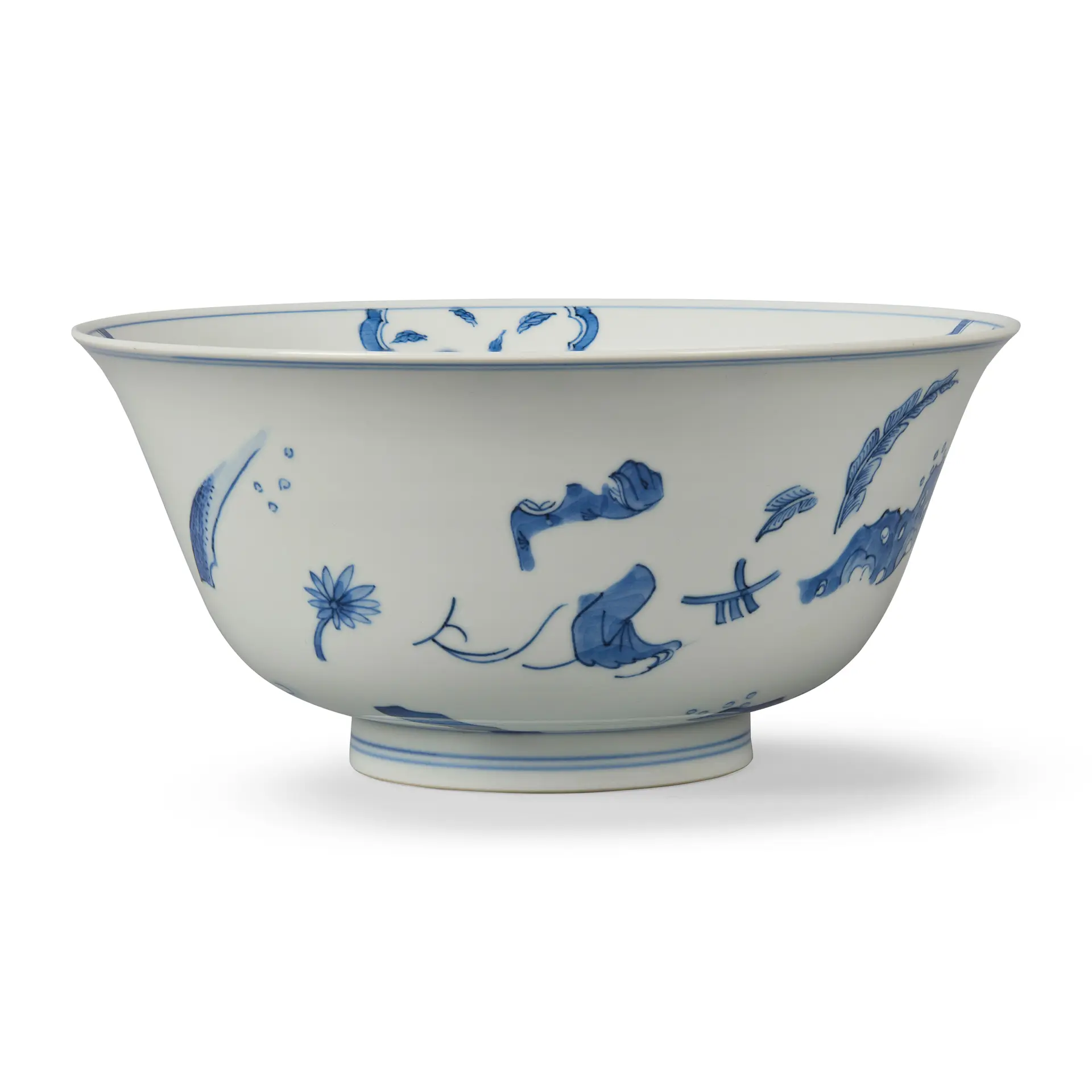 CHINESE BLUE AND WHITE 'UNFINISHED' BOWL