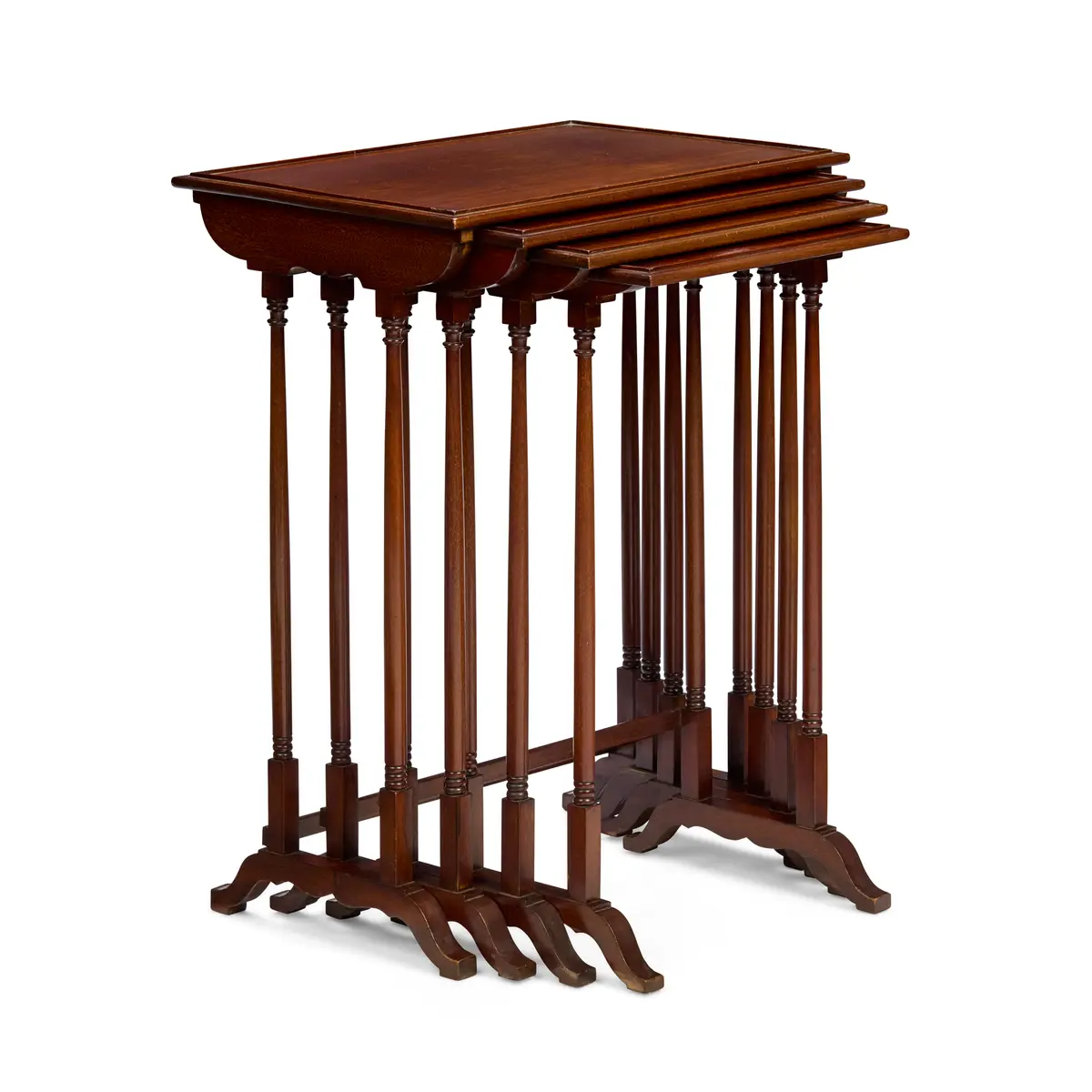 SET OF MAHOGANY QUARTETTO TABLES