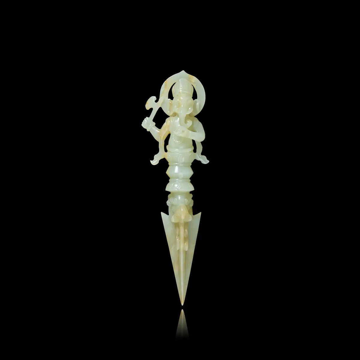 CHINESE WHITE JADE TIBETAN PURBA