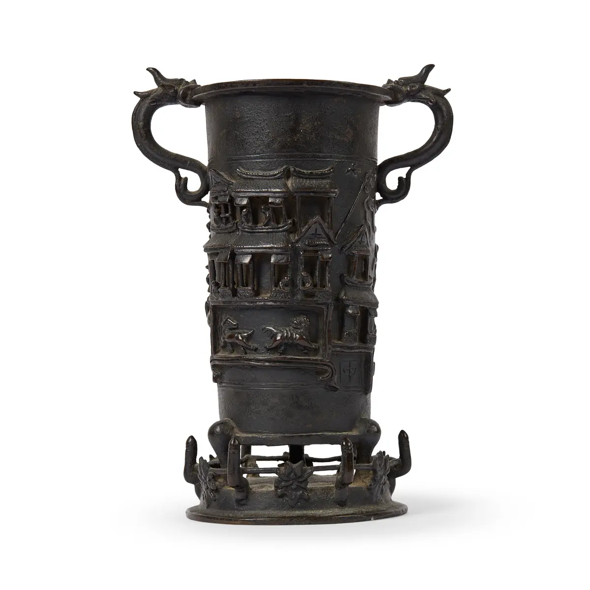 [INCENSE CULTURE] CHINESE BRONZE 'ZHONG' INCENSE-TOOL VASE