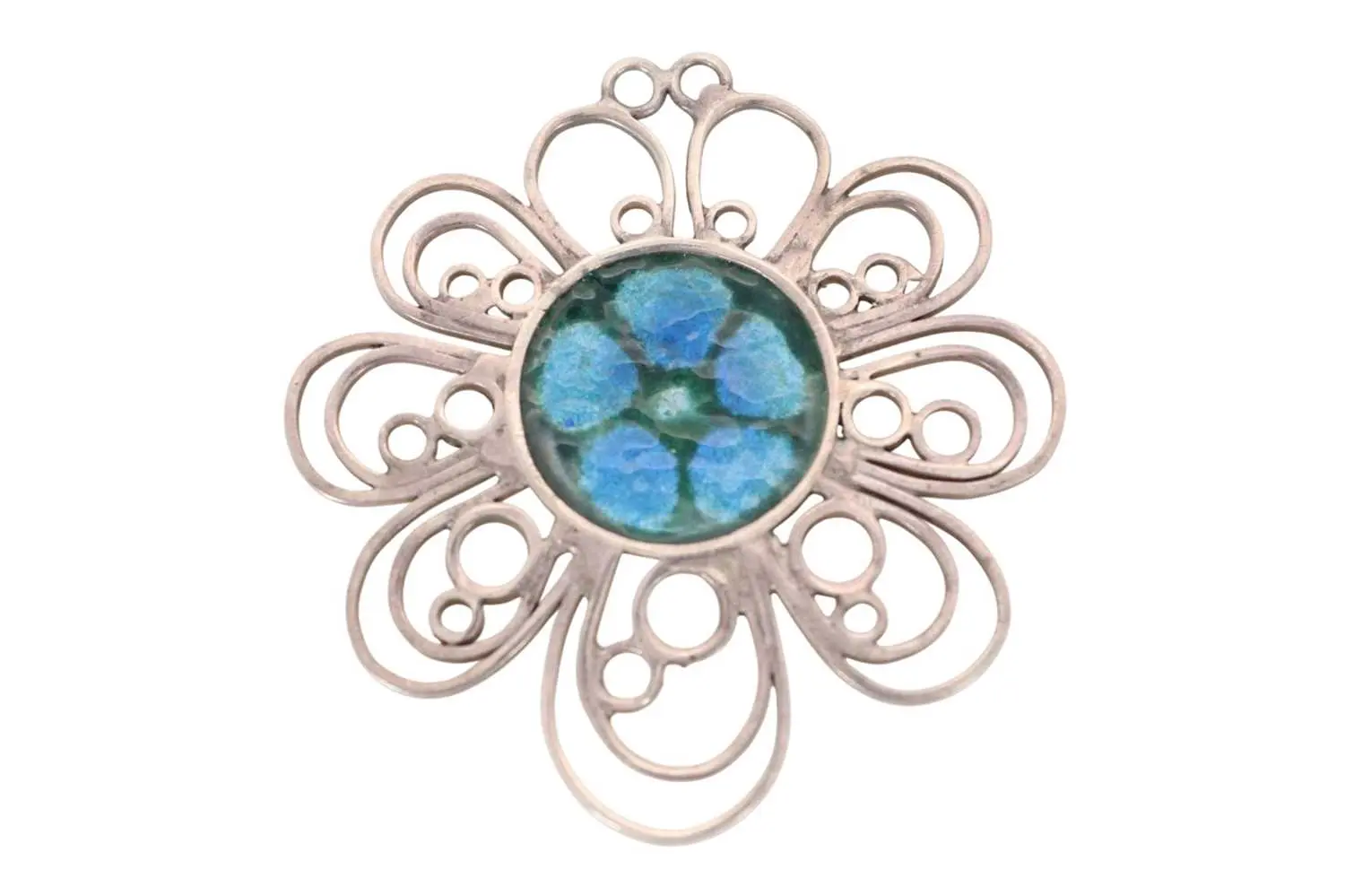 NORMAN GRANT SILVER AND ENAMEL PENDANT LATE 20TH CENTURY