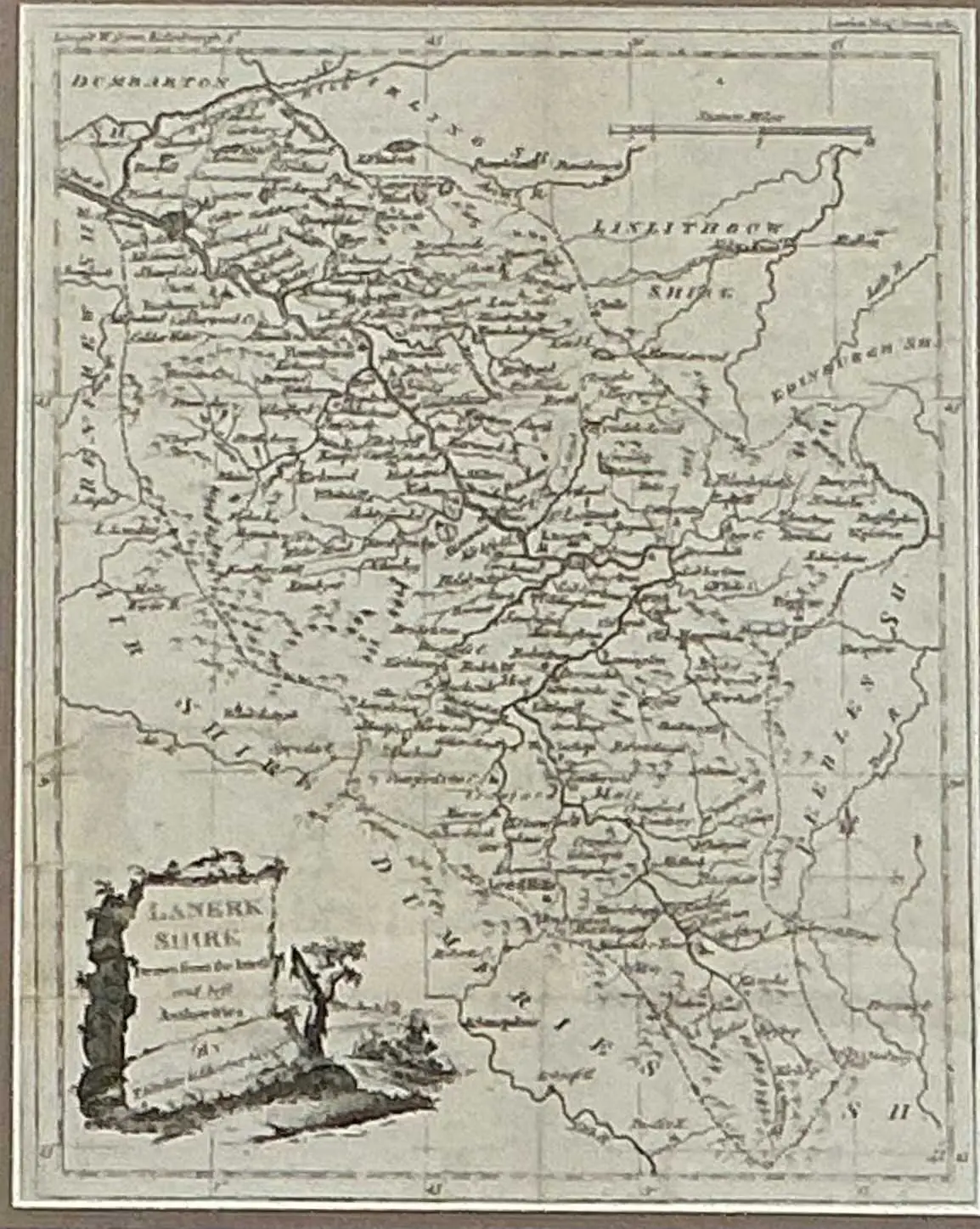 LANARKSHIRE ORDNANCE MAP CIRCA 1781