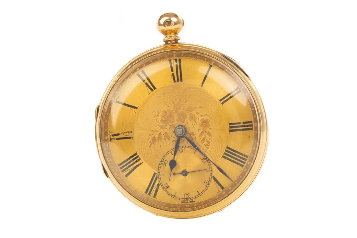 GOLD OPEN FACE POCKET WATCH LATE 19TH/EARLY 20TH CENTURY