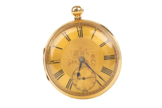 GOLD OPEN FACE POCKET WATCH LATE 19TH/EARLY 20TH CENTURY