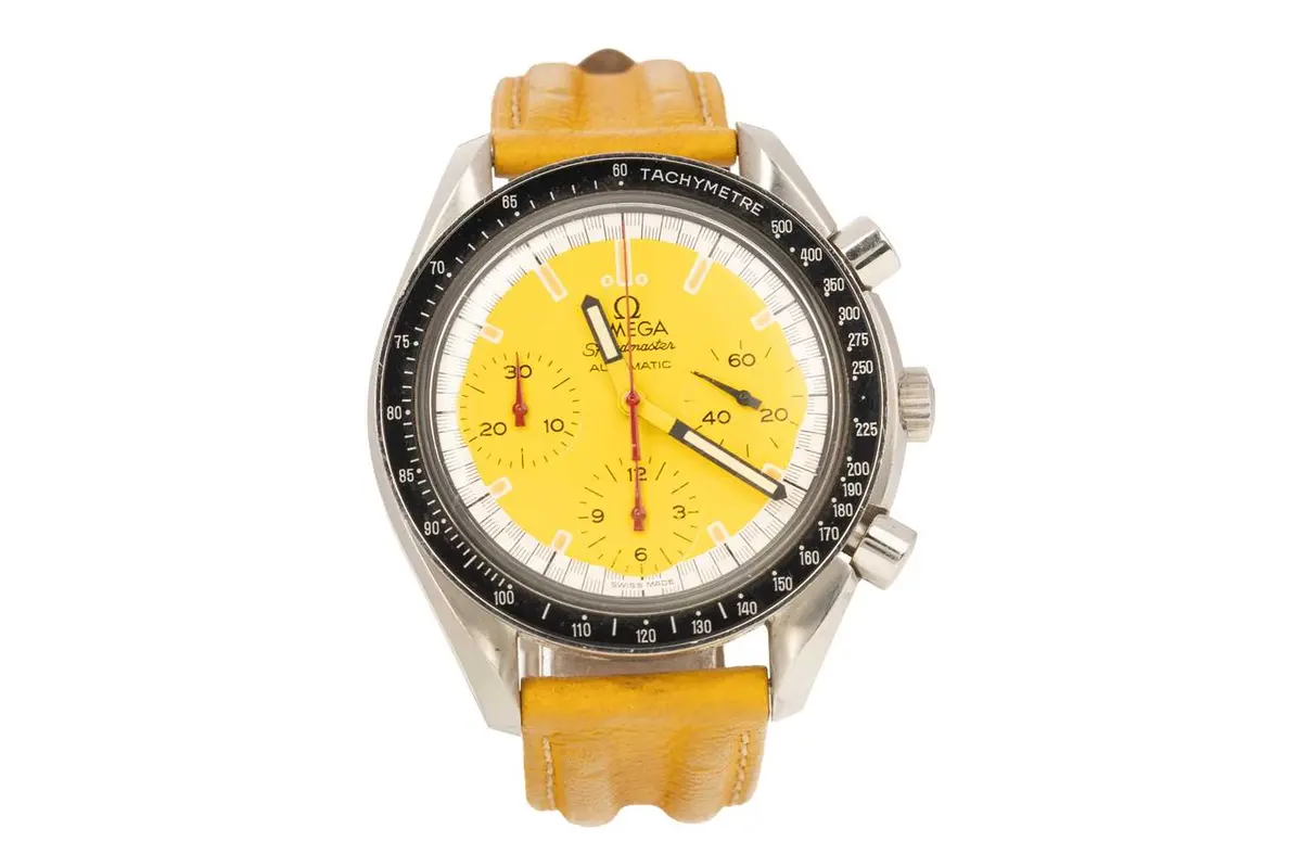 OMEGA 'SPEEDMASTER' STAINLESS STEEL AUTOMATIC WRIST WATCH