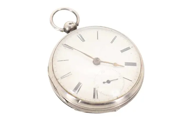 SILVER OPEN FACE POCKET WATCH EARLY 19TH CENTURY