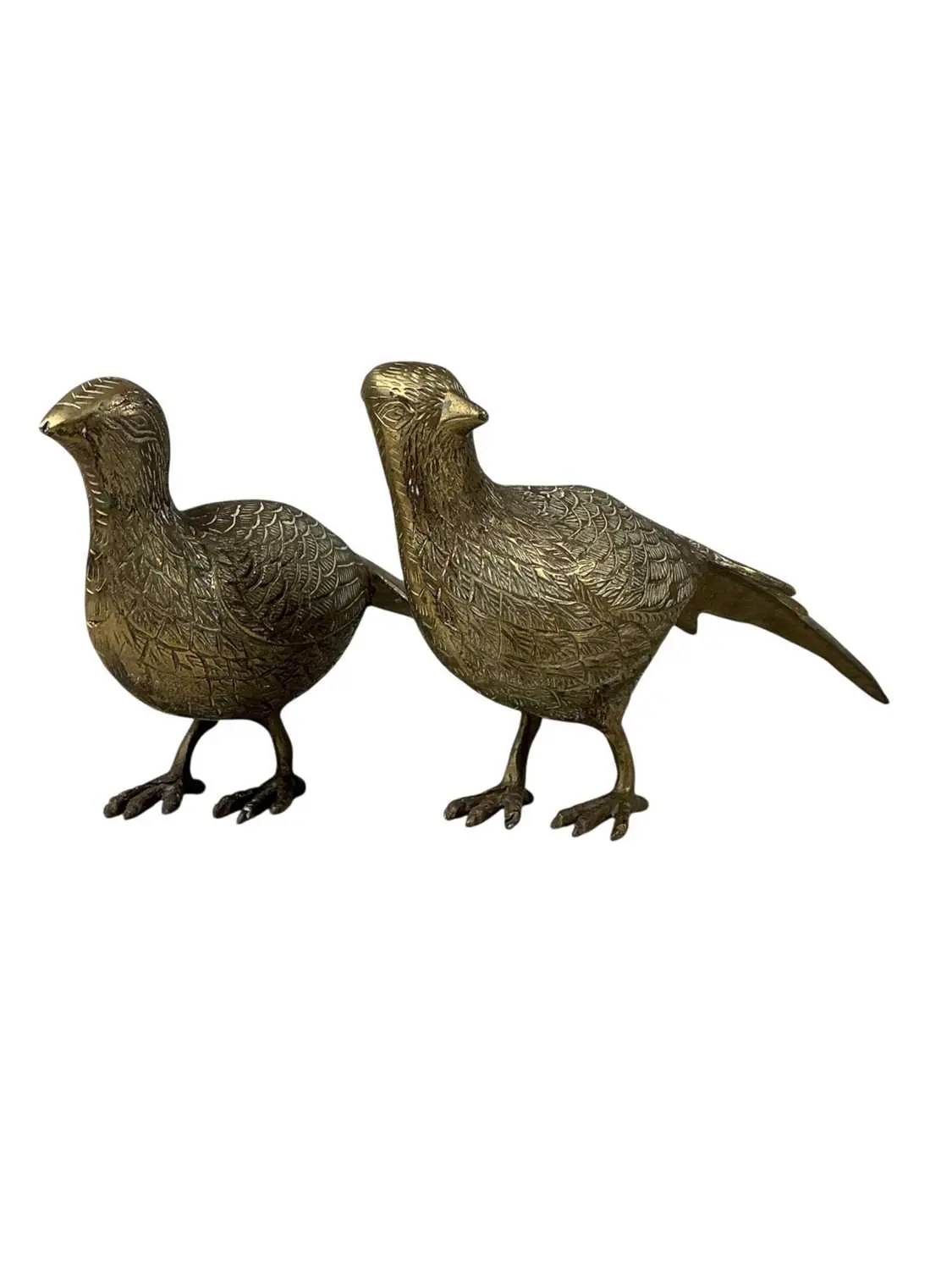 PAIR OF BRASS GAME BIRD FIGURES EARLY/MID 20TH CENTURY