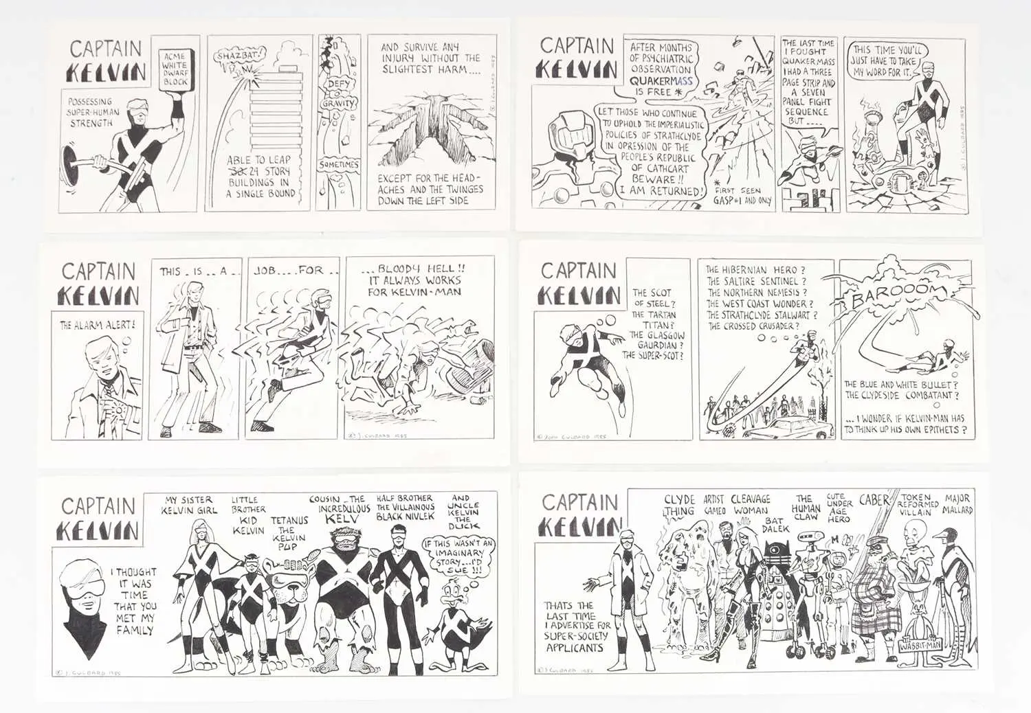 JACK CULBARD-ORIGINAL COMIC BOOK ARTWORK- CAPTAIN KELVIN 1983-1987