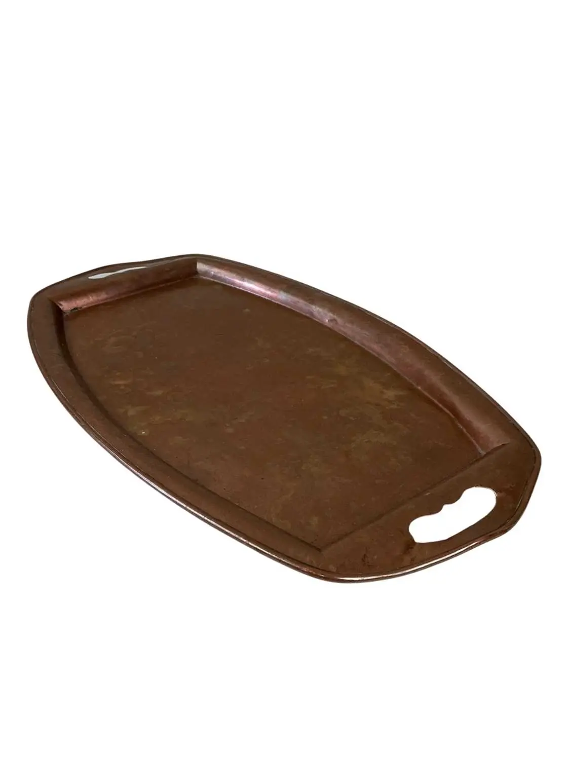 WMF ART NOUVEAU COPPER TRAY, LATE 19TH CENTURY ALONG WITH AN ART DECO
