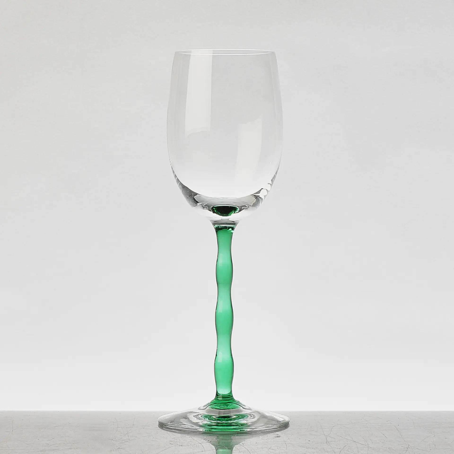 GUNNAR CYRÉN. Vitvinsglas, 6 st, Orrefors, Nobel.