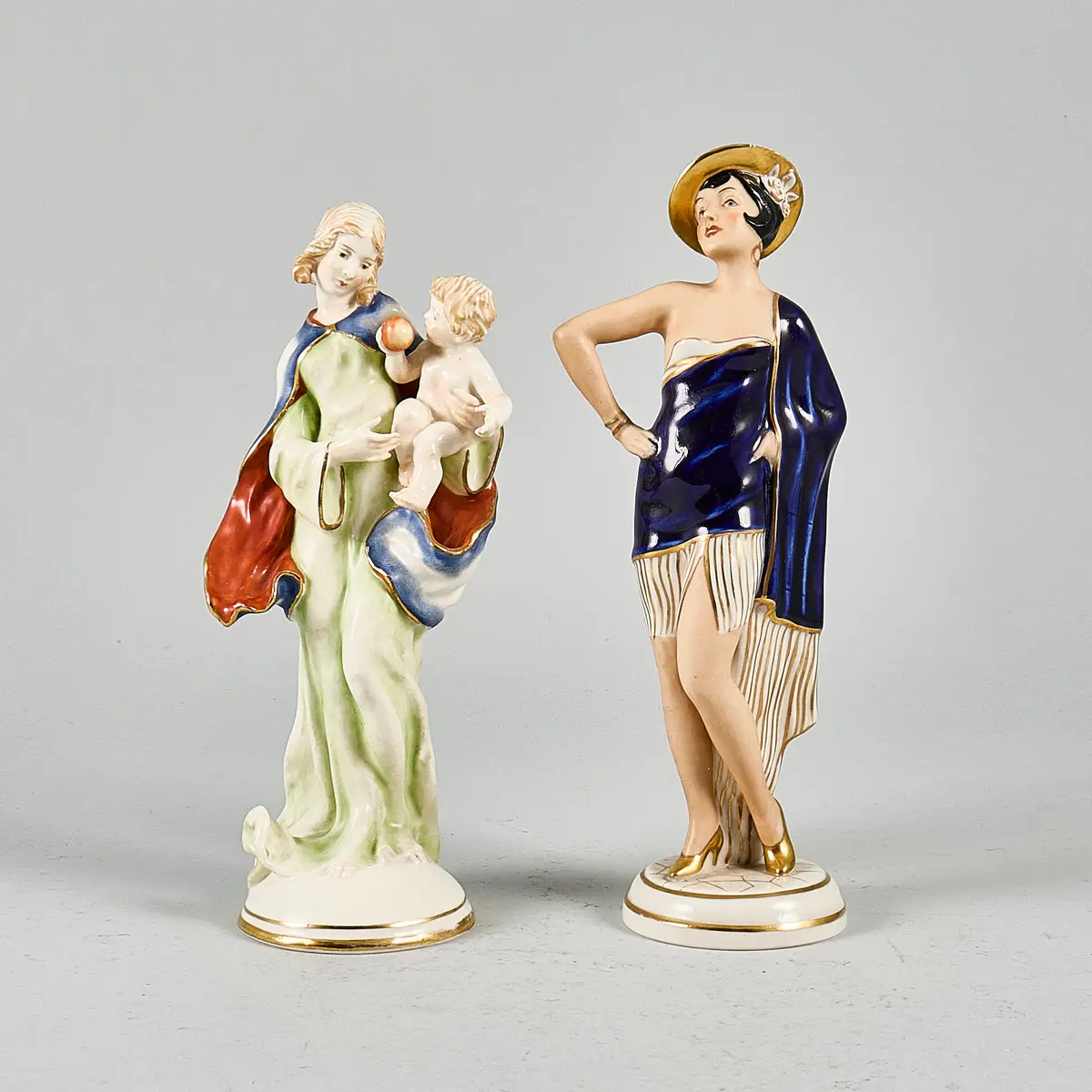 SKULPTURER / FIGURINER, 2 st, Royal Dux & Schierholz.