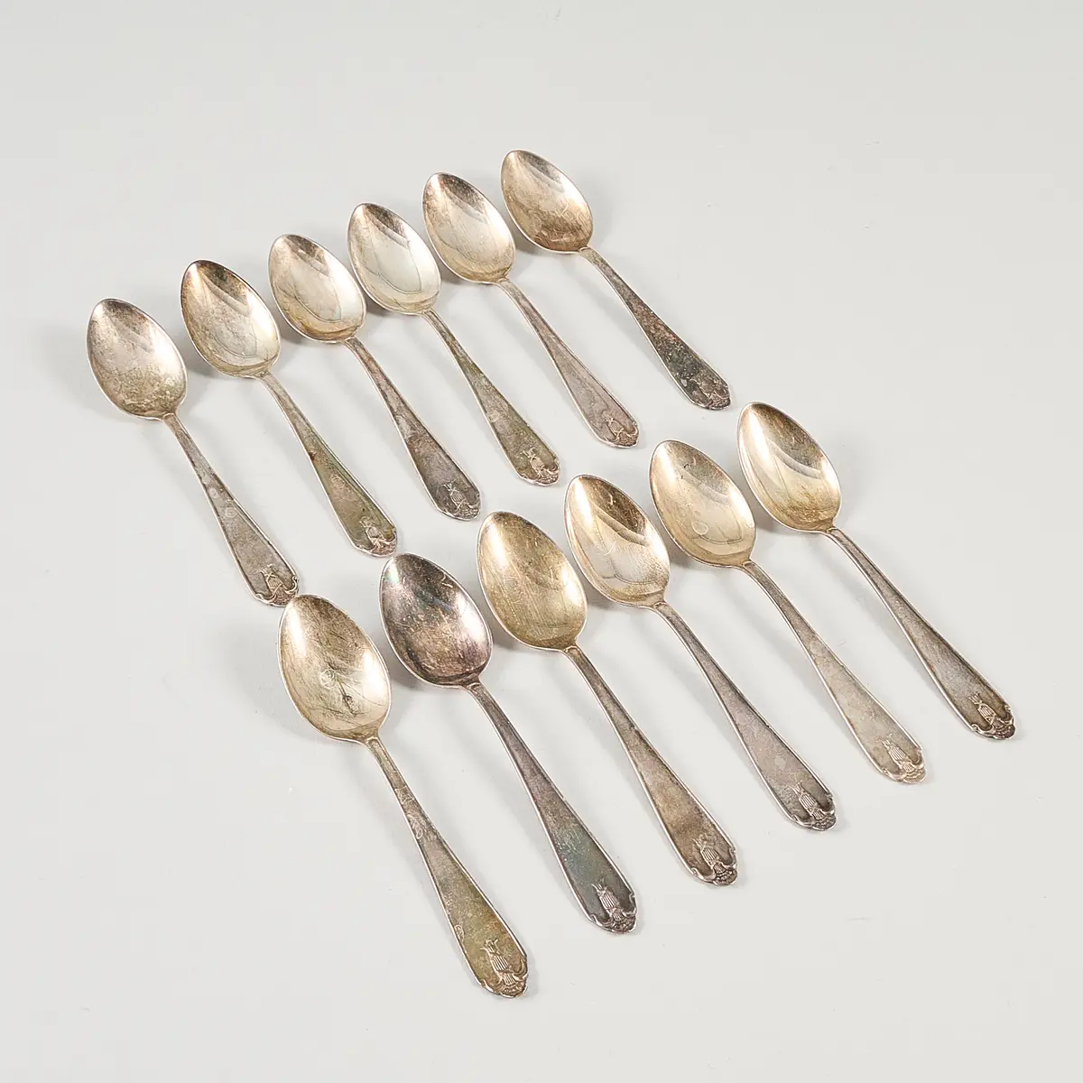 KAFFESKEDAR 12 stycken ”Vasa” silver, vikt, 155 gr ca.