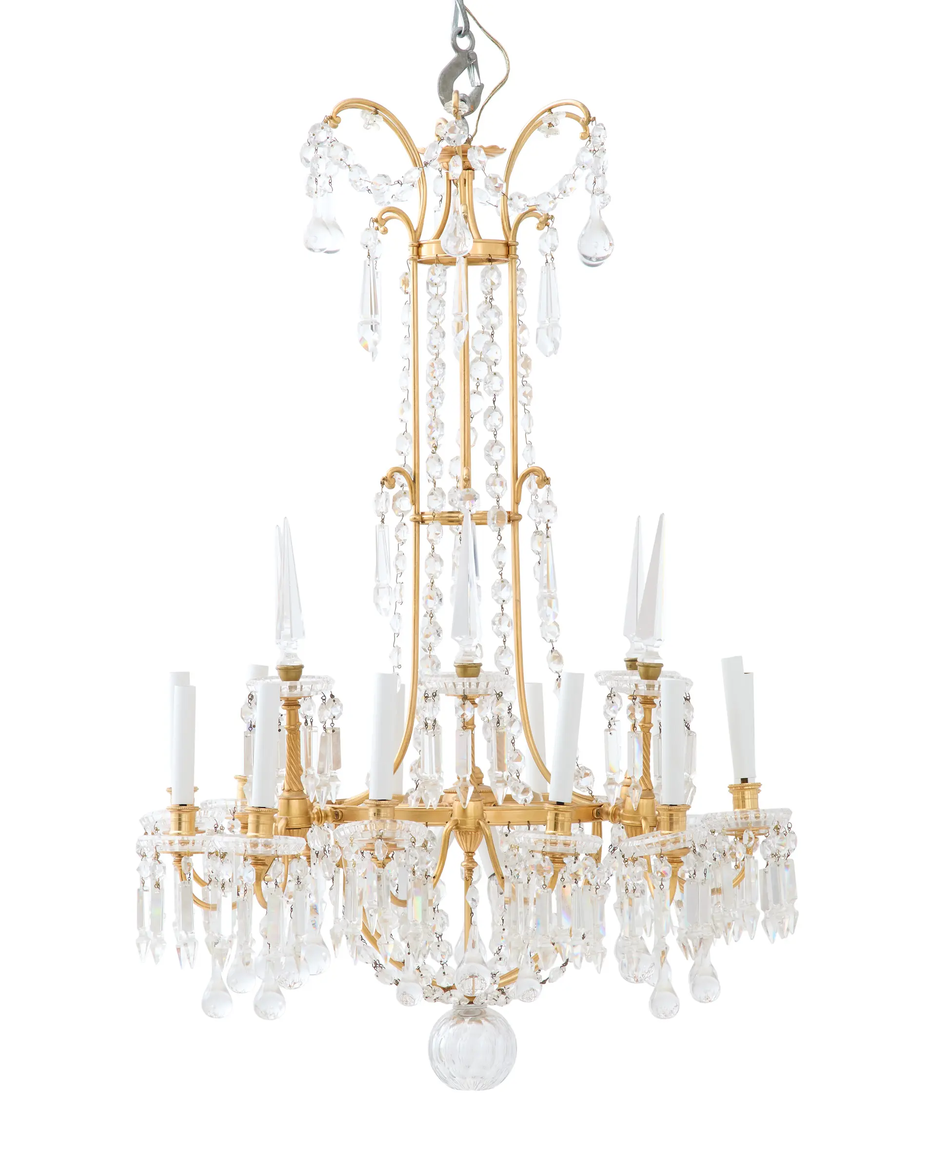 Baccarat Bronze and Crystal Chandelier