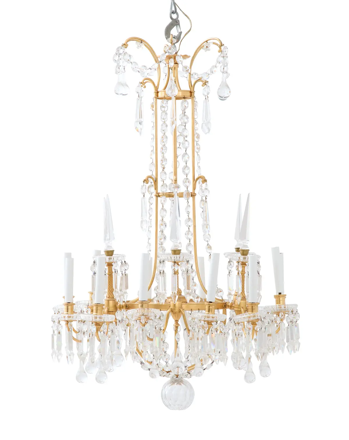 Baccarat Bronze and Crystal Chandelier