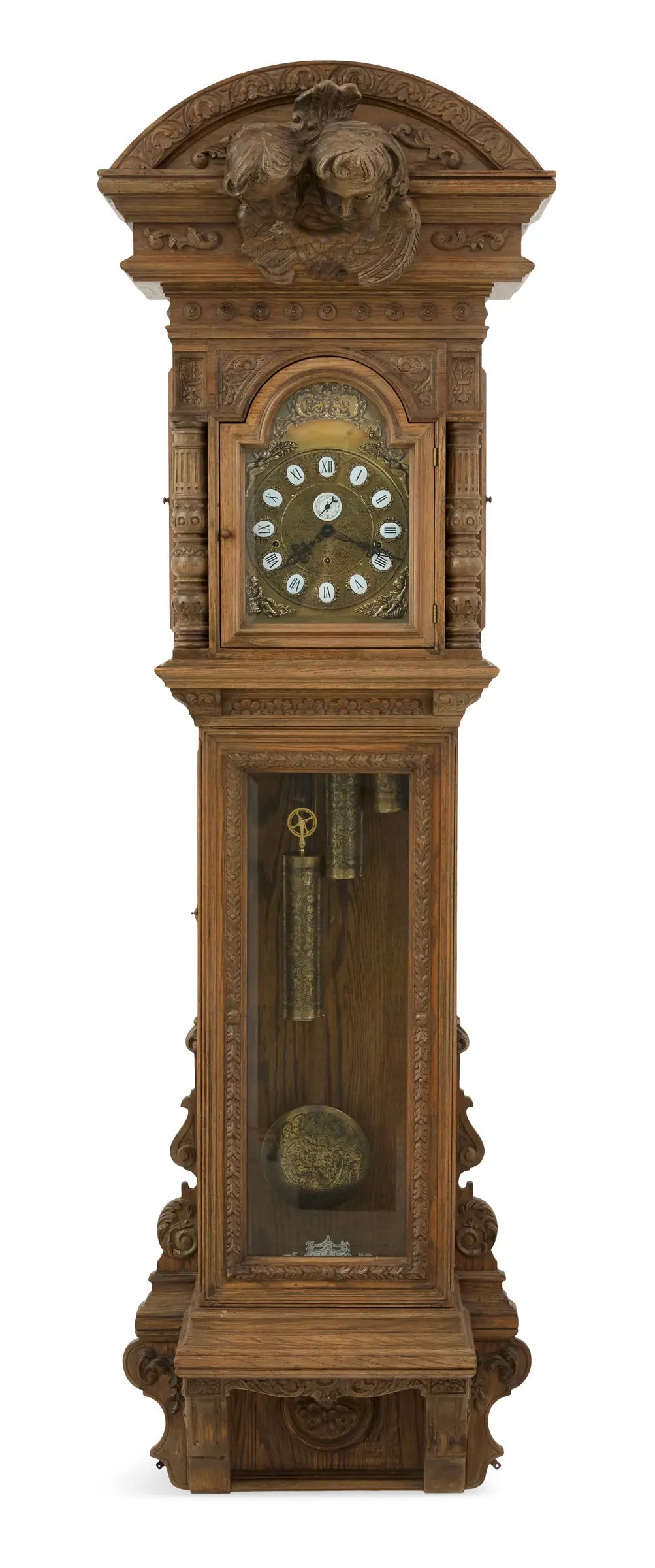 Gazo Clock Company "Santa Maria" Oak Regulator Wall Clock