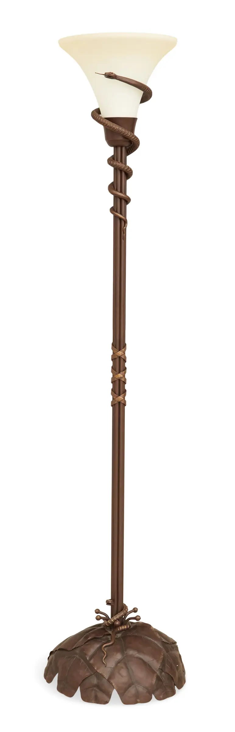 Custom David Mudge Patinated Metal Floor Lamp
