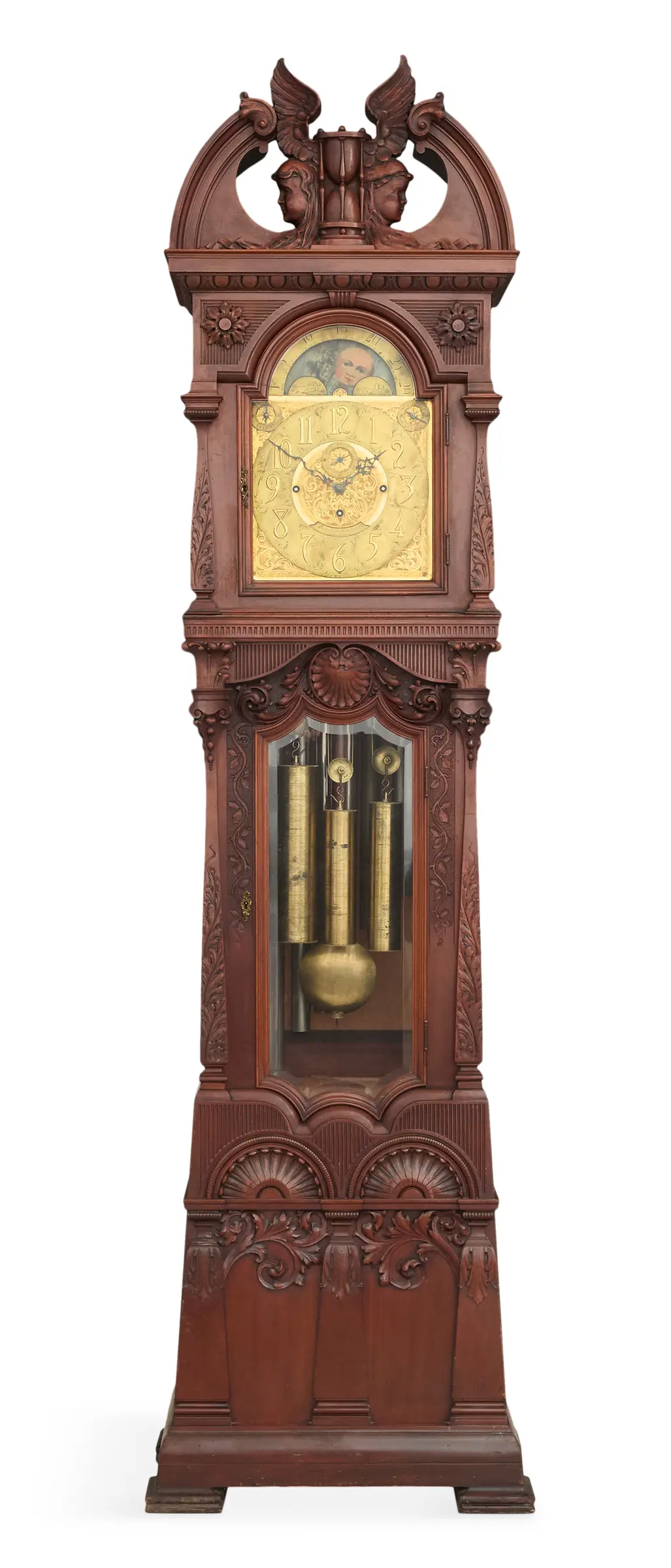 American Aesthetic Movement Mahogany Tall Case Clock