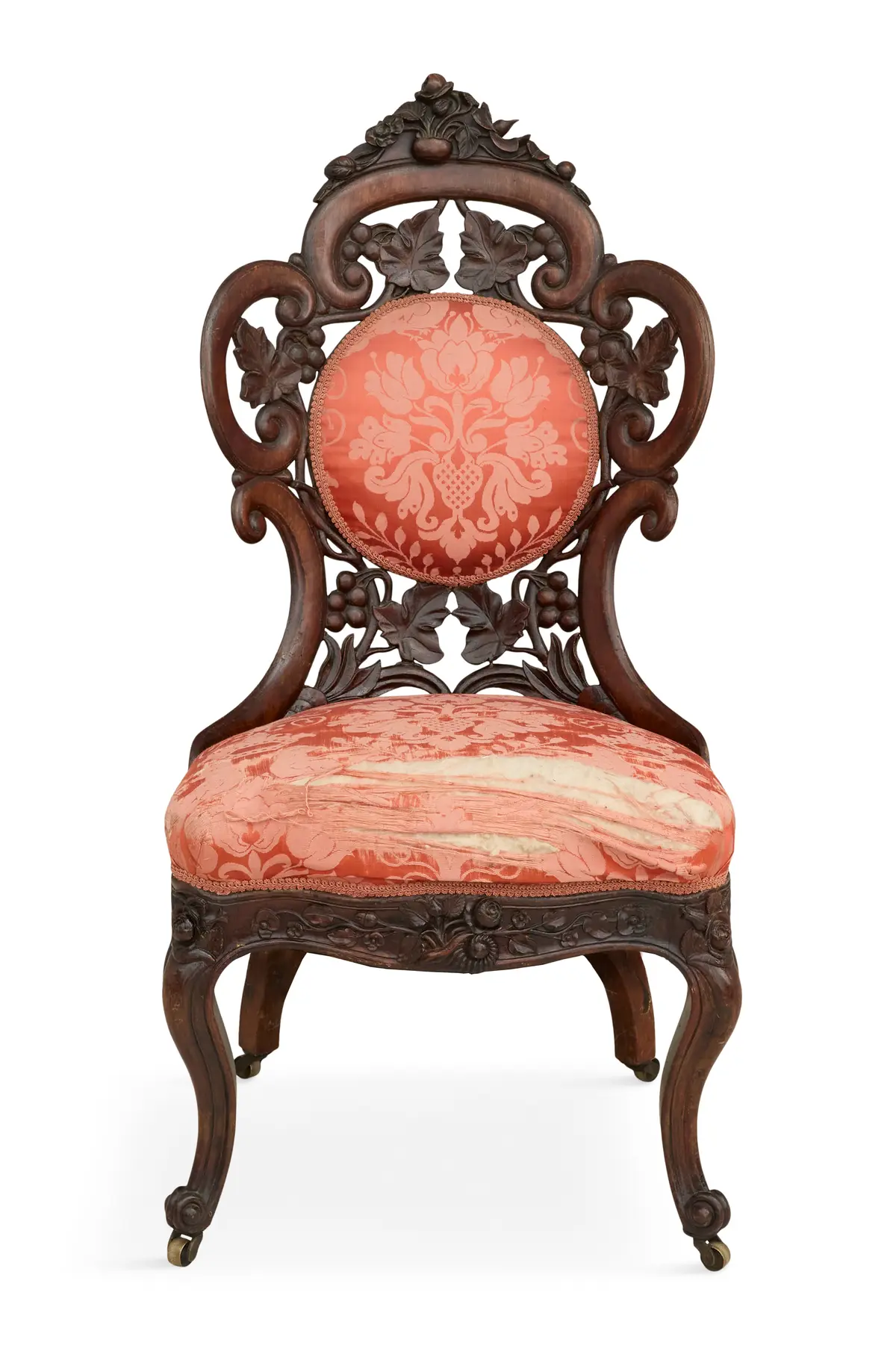 American Rococo Revival Laminated Rosewood Side Chair