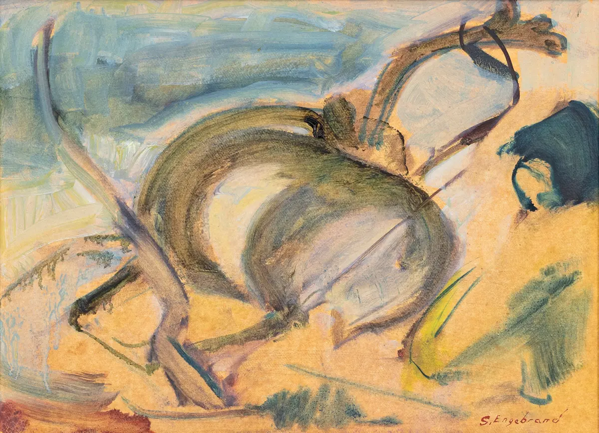 SVEN ENGEBRAND (1920-99). Abstrakt komposition, akvarell, signerad