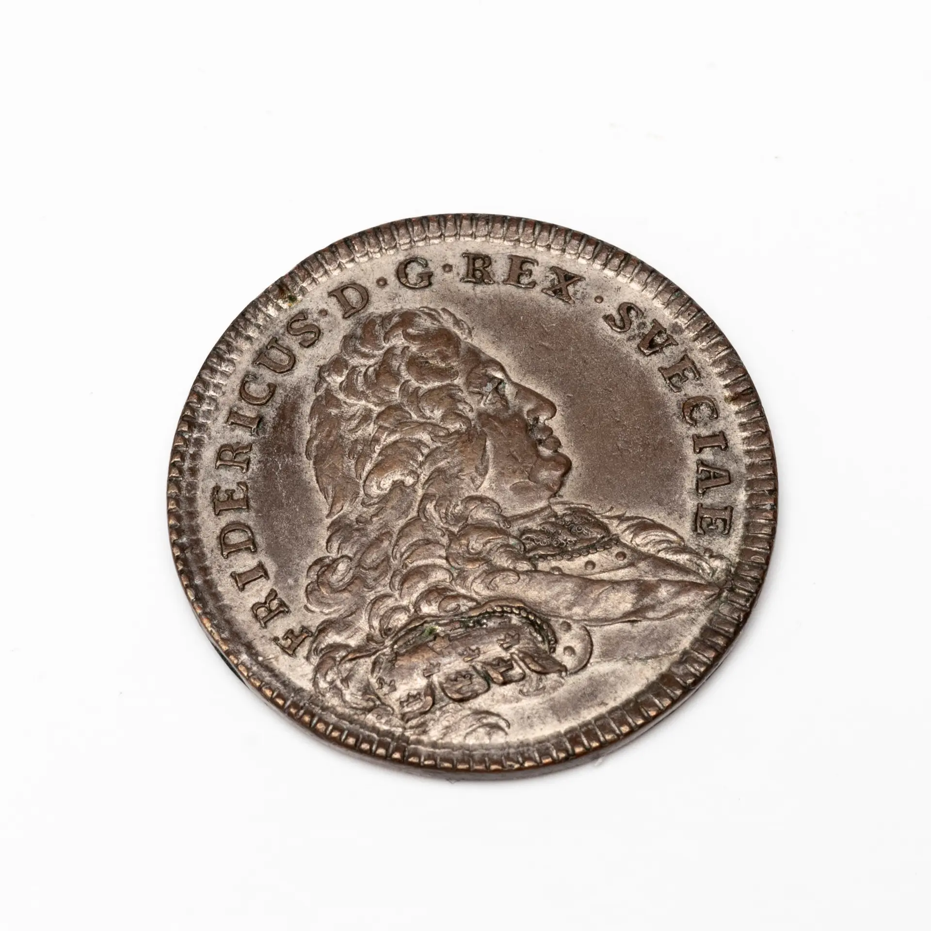 MEDALJ, försilvrad, Fredrik I, Sverige, instiftelse av Serafimer