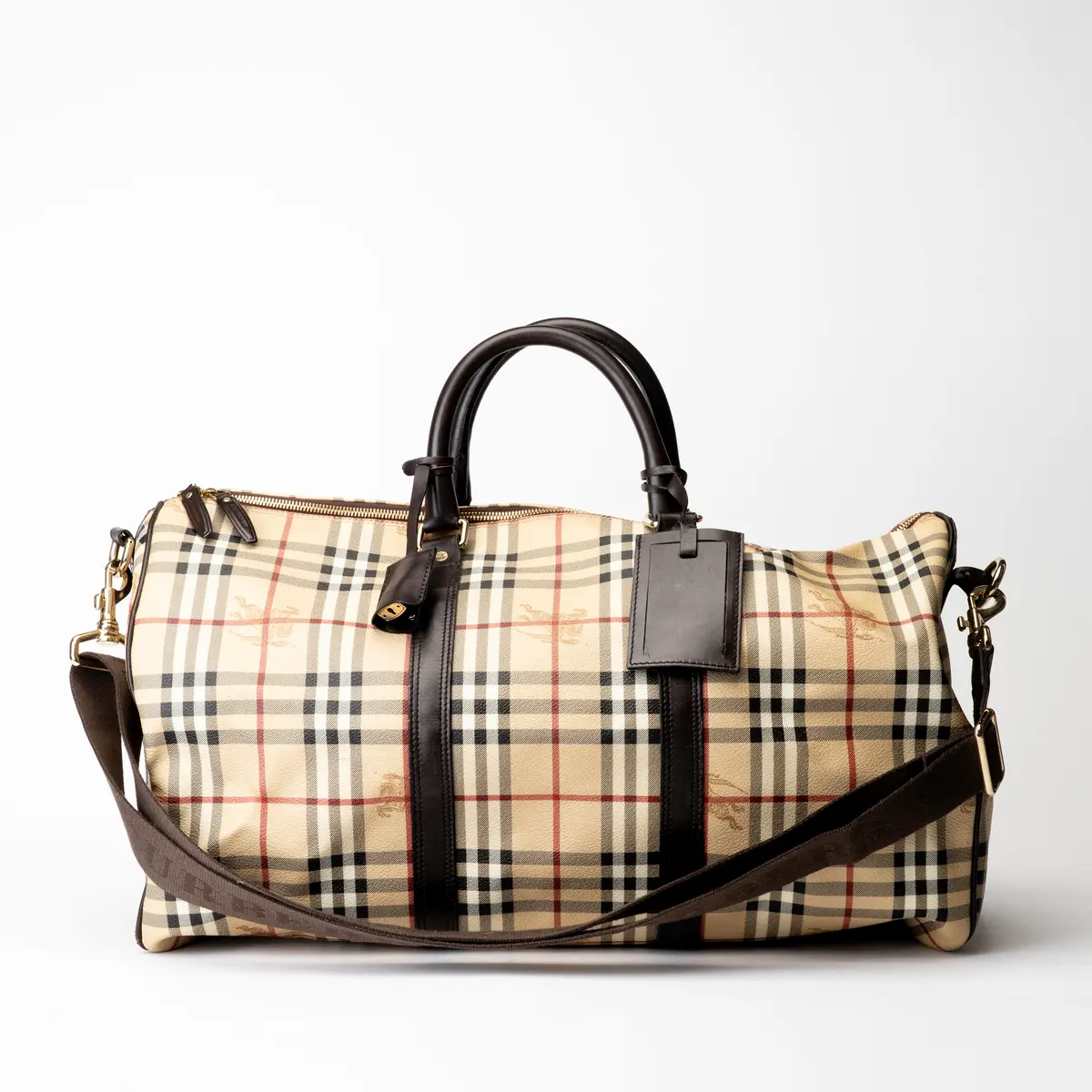 BURBERRY. Weekendbag, "Nova Check/Haymarket Check duffel bag 50"