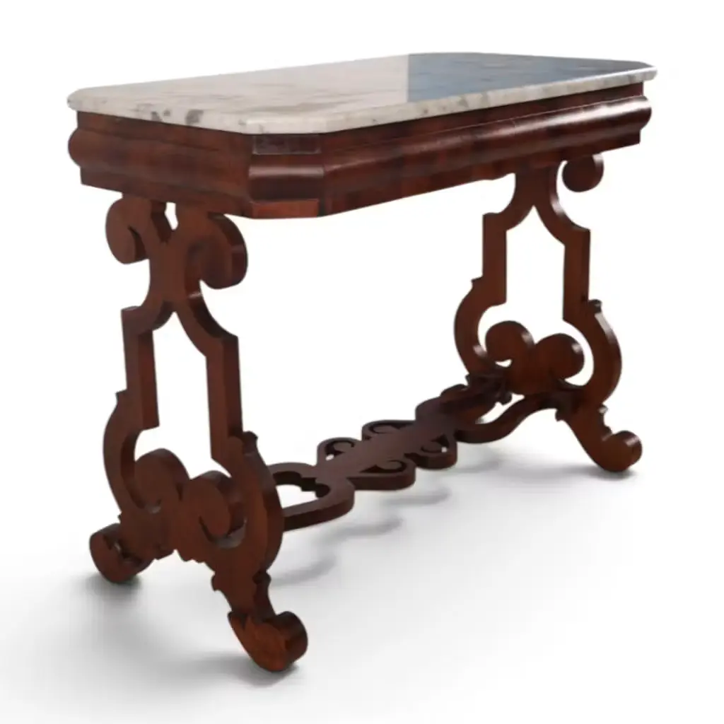 Lot 119: Late Classical Mahogany Marble-Top Table