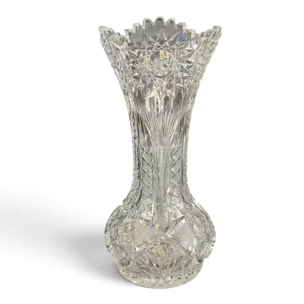Lot 304: Brilliant Cut Glass Corset Vase