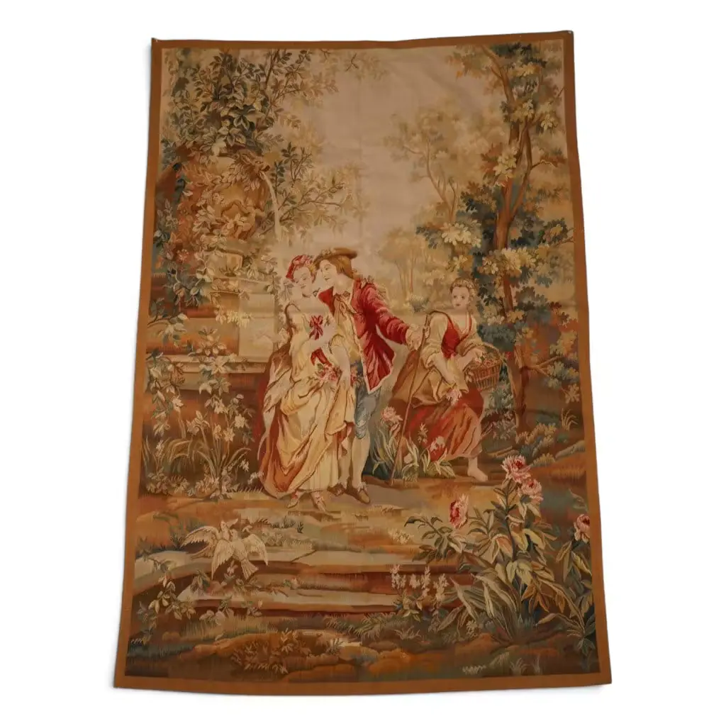 Lot 31: European Pastoral Courtship Tapestry