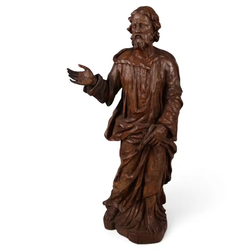 Lot 32: Carved Wood Figure of a Saint or Apostle