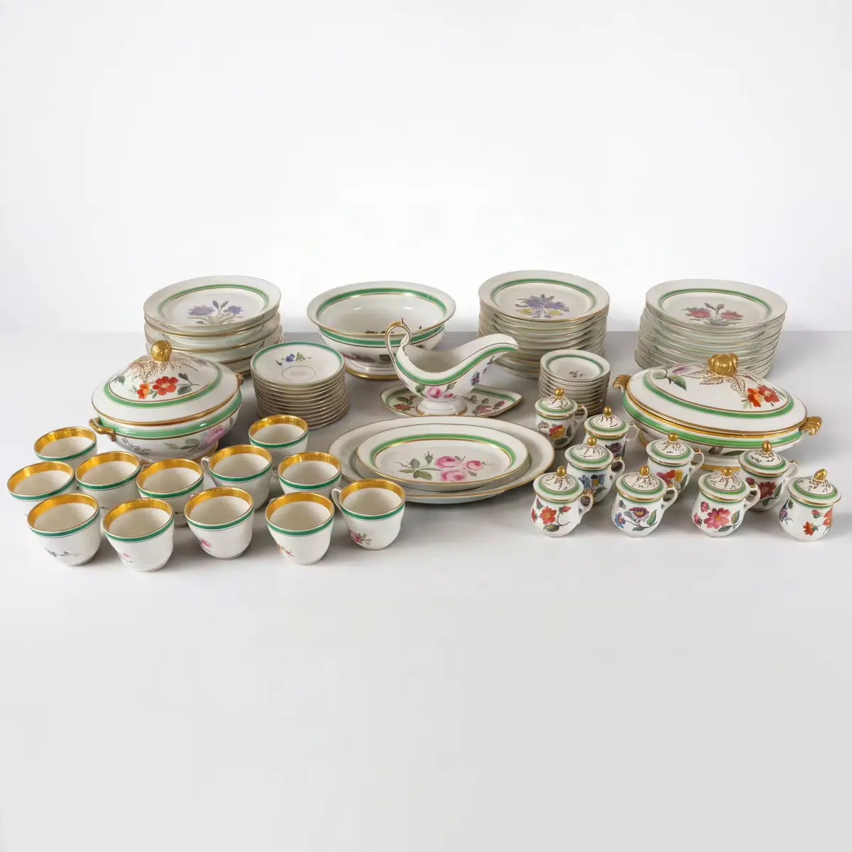 Lot 37: 76-Pc Paris Botanical Porcelain Service