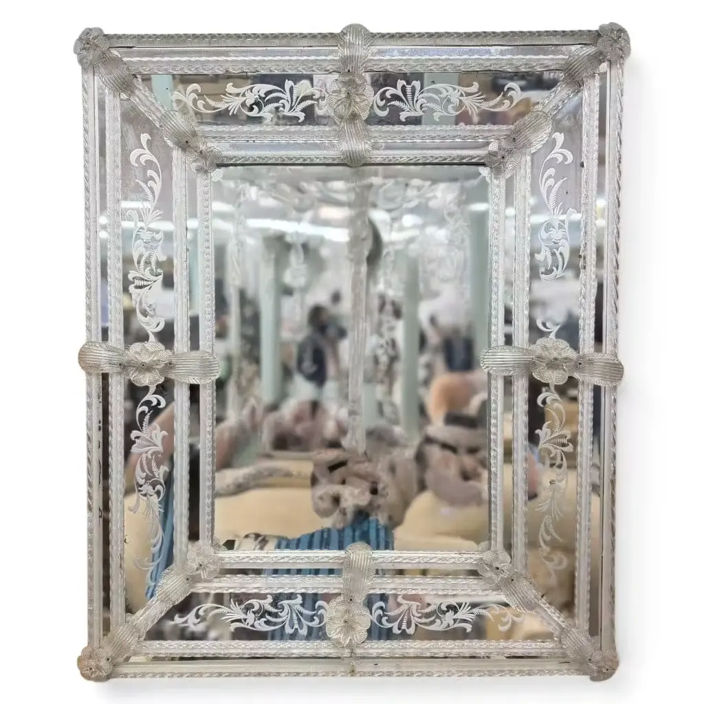 Lot 26: Venetian-Style Etched Glass Mirror